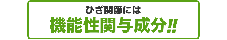 ひざ関節には機能性関与成分!!